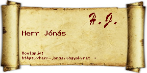 Herr Jónás névjegykártya